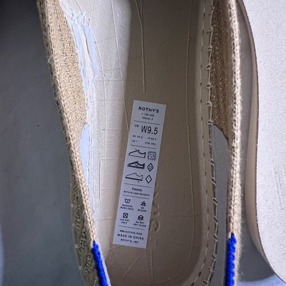 Rothy's The Espadrille Gold Stripe Size 9.5. New in Box! - Picture 14 of 15